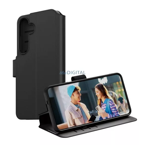 HUSĂ! - Carcasă PANZERGLASS CARE WALLET verticală, efect piele (FLIP, deschidere laterală, desktop, protecție cameră foto) BLACK Samsung Galaxy A36 5G (SM-A366)