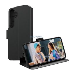   Carcasă PANZERGLASS CARE WALLET în picioare, efect piele (FLIP, deschidere laterală, desktop, protecție cameră) NEGRU Samsung Galaxy A16 5G (SM-A166), Galaxy A16 4G (SM-A165)