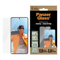   PANZERGLASS ULTRA-WIDE FIT ecran protector de sticlă (3D, extra rezistent la zgârieturi, rezistent la impact + cadru de sprijin) pentru Samsung Galaxy S25 Edge (SM-S937)