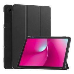   Husă permanentă, efect piele (FLIP activ, deschidere laterală, TRIFOLD, suport de birou) BLACK T Tablet 2 5G