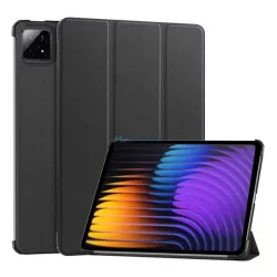   HUSĂ! - Caz permanent cu efect de piele (FLIP activ, deschidere laterală, TRIFOLD, desktop) BLACK Xiaomi Pad 7 Pro, Pad 7