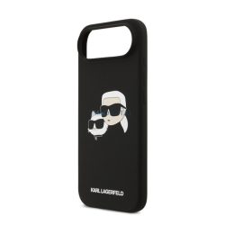   HUSĂ! - KARL LAGERFELD LIQUID SILICONE DOUBLE HEADS MAGSAFE silicon protector de telefon (rezistent la impact, MagSafe) BLACK Apple iPhone 17 Air