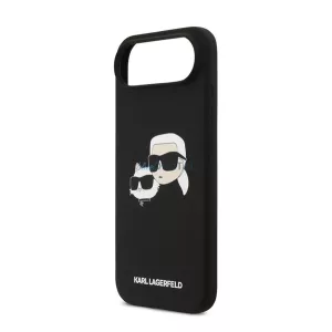 HUSĂ! - KARL LAGERFELD LIQUID SILICONE DOUBLE HEADS MAGSAFE silicon protector de telefon (rezistent la impact, MagSafe) BLACK Apple iPhone 17 Air