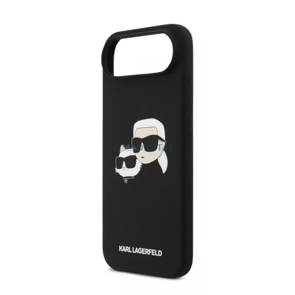 HUSĂ! - KARL LAGERFELD LIQUID SILICONE DOUBLE HEADS MAGSAFE silicon protector de telefon (rezistent la impact, MagSafe) BLACK Apple iPhone 17 Air