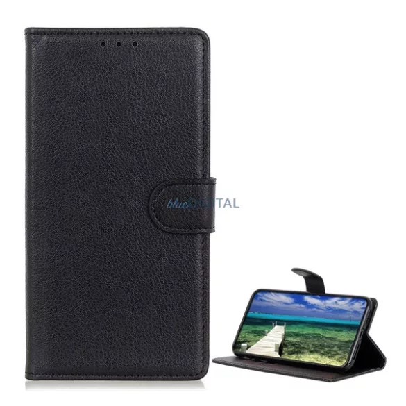 HUSĂ! - Husă permanentă, efect piele (FLIP, deschidere laterală, desktop, premium) BLACK Honor 400 Smart