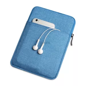 HUSĂ! - Geantă permanentă, textilă (universală, strat interior rezistent la șocuri, fermoar, impermeabilă, dimensiune 8") LIGHT BLUE