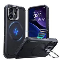   HUSĂ! - ESR CYBER Silicone Phone Protector (rezistent la impact, Bubble Heel, anti-reflexie, MagSafe) BLACK Apple iPhone 17