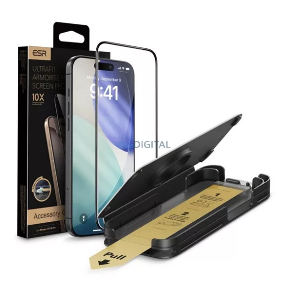 ESR ULTRAFIT ARMORITE PRO ecran protector de sticlă (2.5D, 9H + subframe) pentru Apple iPhone 17 Pro Max