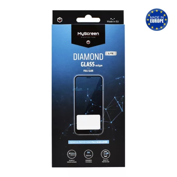 MYSCREEN DIAMOND GLASS LITE EDGE ecran protector de sticlă (2.5D, lipici complet, 0.33mm, 9H) BLACK Apple iPhone 17 Air