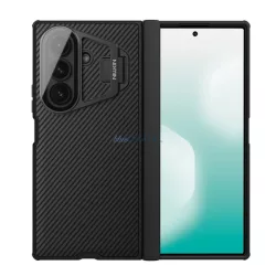   HUSĂ! - NILLKIN CAMSHIELD PROP MAGNETIC silicon telefon protector (rezistent la impact, aparat de fotografiat protector, kickstand, kickstand, cu dungi) BLACK Samsung Galaxy Z Fold7 (SM-F966)