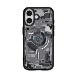   HUSĂ! - SPIGEN ULTRA HYBRID ZERO ONE plastic protector de telefon (rezistent la șocuri, cadru cu bule, MagSafe) BLACK Apple iPhone 17