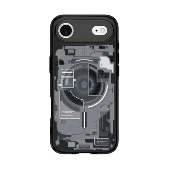 HUSĂ! - SPIGEN ULTRA HYBRID ZERO ONE plastic telefon protector (rezistent la șocuri, cadru pernă de aer, MagSafe) BLACK Apple iPhone 17 Air