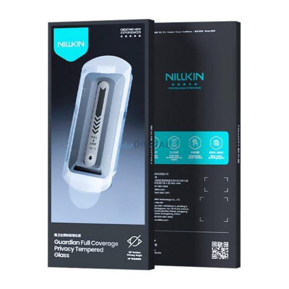 NILLKIN GUARDIAN ecran protector de sticlă (2.5D, lipici complet, anti-orbire, 0.33mm, 9H + cadru) BLACK Apple iPhone 17 Pro Max