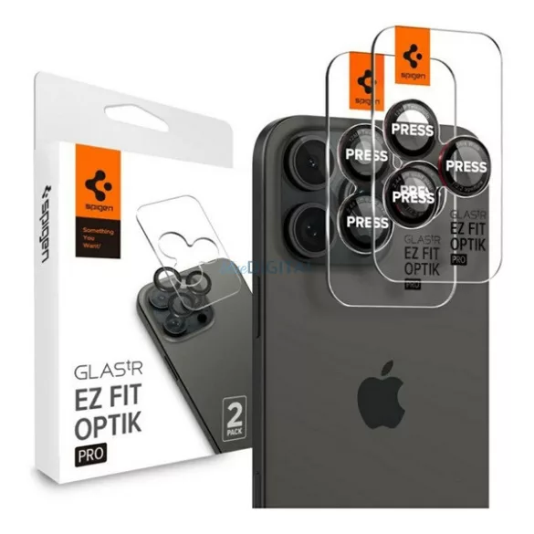 SPIGEN OPTIK sticlă de protecție a camerei foto 2pcs (9H) pentru Apple iPhone 17 Pro Max, iPhone 17 Pro
