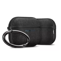   SPIGEN URBAN FIT Carcasă din silicon (carabină, cu strat textil) BLACK Apple AirPods Pro 3