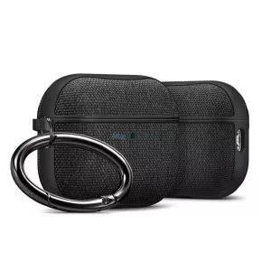 SPIGEN URBAN FIT Carcasă din silicon (carabină, cu strat textil) BLACK Apple AirPods Pro 3