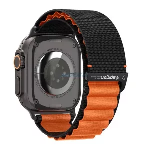 SPIGEN WBF1 curea (dimensiune personalizată, mare, textilă, reglabilă) BLACK/NORANGE galben Apple Watch Series 5 44mm, Watch Series 4 44mm, Watch Series 3 42mm
