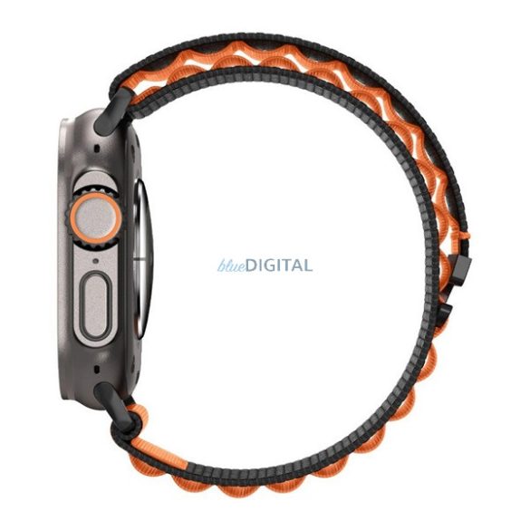 SPIGEN WBF1 curea (dimensiune personalizată, mare, textilă, reglabilă) BLACK/NORANGE galben Apple Watch Series 5 44mm, Watch Series 4 44mm, Watch Series 3 42mm