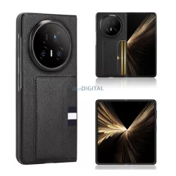   HUSĂ! - Protecție din plastic pentru telefon (spate din piele, suport pentru card) BLACK Honor Magic V5