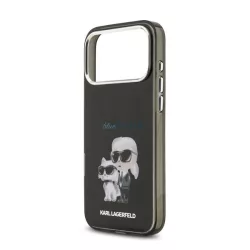   HUSĂ! - KARL LAGERFELD IML AQUARELLE KARL AND CHOUPETTE silicon protector de telefon (rezistent la șocuri, camera-protective) BLACK Apple iPhone 17 Pro