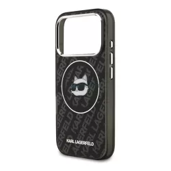   HUSĂ! - KARL LAGERFELD IML CHOUPETTE HEAD LOGO MAGSAFE Silicon Phone Protector (Rezistent la impact, Camera de protecție, MagSafe) BLACK Apple iPhone 17 Pro