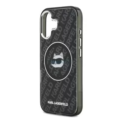   HUSĂ! - KARL LAGERFELD IML CHOUPETTE HEAD LOGO MAGSAFE silicon telefon protector (rezistent la șocuri, camera de protecție, MagSafe) BLACK Apple iPhone 17
