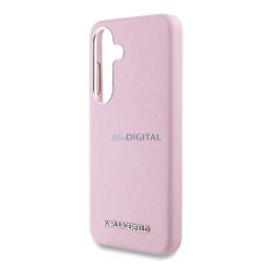   HUSĂ! - KARL LAGERFELD SAFFIANO FULL WRAPPED ELONGATED METAL LOGO silicon protector de telefon (rezistent la șocuri, MagSafe) ROSE CULOUR Samsung Galaxy S25 (SM-S931)