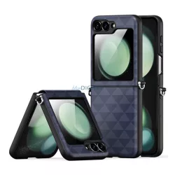   HUSĂ! - DUX DUCIS FITT protecție de plastic pentru telefon (rezistentă la impact, spate cu efect de piele, triunghi) CUTTING BLUE Samsung Galaxy Z Flip7 FE (SM-F761), Galaxy Z Flip6 (SM-F741)