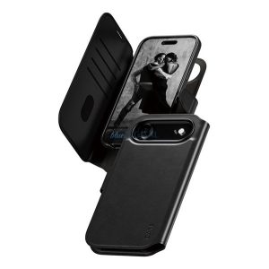 HUSĂ! - PANZERGLASS CARE TANGO TWO-IN-ONE Standing Leather Effect Case (FLIP, deschidere laterală, wireless, capac detașabil pentru telefon) BLACK Apple iPhone Air