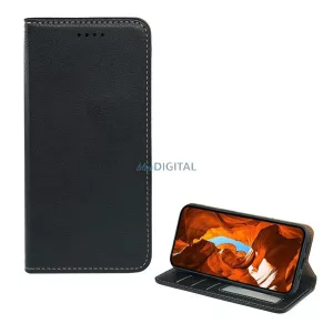 HUSĂ! - Husă permanentă, efect piele (FLIP, deschidere laterală, desktop, RFID, premium) BLACK T Phone 3 5G