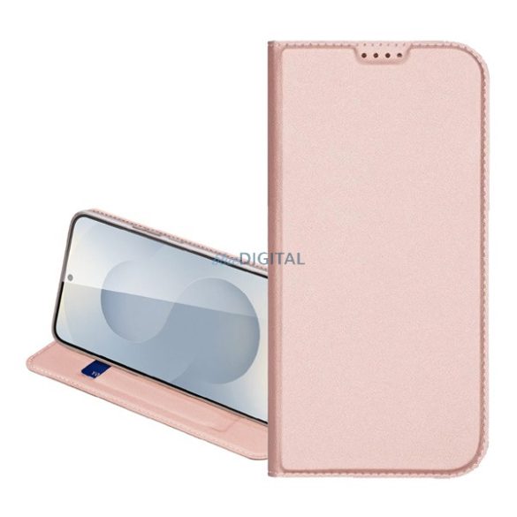 HUSĂ! - DUX DUCIS SKIN PRO carcasă în picioare, efect de piele (FLIP, deschidere laterală, buzunar pentru carduri, suport desktop) RED Samsung Galaxy A17 5G (SM-A176)