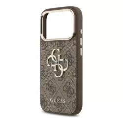   HUSĂ! - GUESS 4G BIG CLASSIC LOGO silicon protector de telefon (rezistent la șocuri, efect de piele spate) BARNA / ARANY Apple iPhone 17 Pro