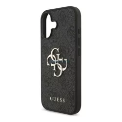   HUSĂ! - GUESS 4G BIG LOGO silicon protector de telefon (rezistent la șocuri, efect de piele spate) BLACK Apple iPhone 17