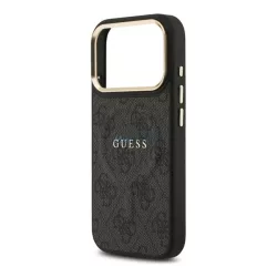   HUSĂ! - GUESS 4G CLASSIC LOGO silicon protector de telefon (rezistent la șocuri, efect de piele spate) BLACK Apple iPhone 17 Pro Max