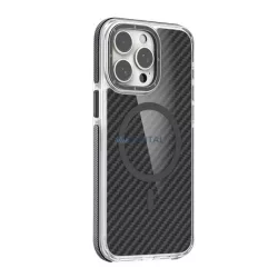   HUSĂ! - Silicon protector de telefon (rezistent la șocuri, bubble heel, model de carbon, wireless, MagSafe) BLACK Samsung Galaxy A36 5G (SM-A366)