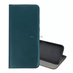   HUSĂ! - Caz permanent, piele naturală (FLIP, deschidere laterală, caz desktop) SÖTÉTZÖLD Xiaomi 15T Pro