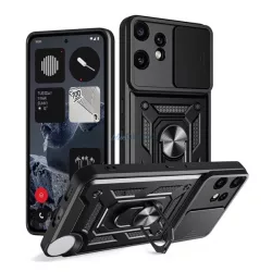  HUSĂ! - Protector de telefon din silicon Defender (rezistent la șocuri, inel de fixare, protector de cameră) BLACK Nimic CMF Phone 2 Pro