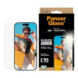  PANZERGLASS ANTI-REFLECTIVE ARMOR EASYALIGNER ecran protector de sticlă (anti-orbire + cadru) pentru Apple iPhone 16 Pro, iPhone 17