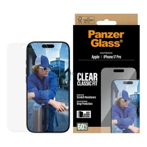 PANZERGLASS CLASSIC FIT EASYALIGNER ecran protector de sticlă (strat oleofobic + cadru de sprijin) pentru Apple iPhone 17 Pro