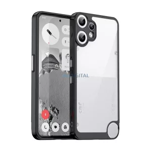 HUSĂ! - Silicon protector de telefon (rezistent la șocuri, spate transparent) BLACK Nimic CMF Phone 2 Pro