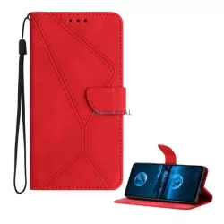   HUSĂ! - Carcasă permanentă, efect piele (FLIP, deschidere laterală, suport birou, suport card bancar, model cusătură + curea de încheietură) PIROS T Phone 3 5G