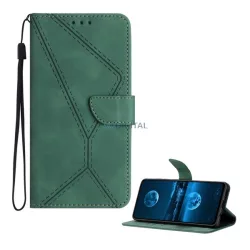   HUSĂ! - Carcasă permanentă, efect piele (FLIP, deschidere laterală, suport birou, suport card bancar, model cusătură + curea încheietura mâinii) FOLDING T Phone 3 5G