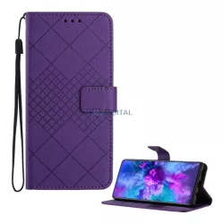   HUSĂ! - Carcasă permanentă, efect piele (FLIP, deschidere laterală, desktop, pătrat, premium) LILA T Phone 3 5G