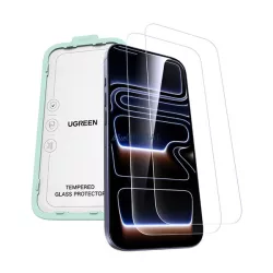   UGREEN SP1143 Ecran de protecție din sticlă 2pcs (2.5D, 0.33mm, 9H + Frame) pentru Apple iPhone 17 Pro Max