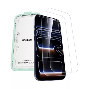 UGREEN SP1144 Ecran de protecție din sticlă 2pcs (2.5D, 0.33mm, 9H + Frame) pentru Apple iPhone 17 Pro