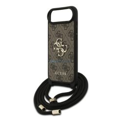   HUSĂ! - GUESS 4G BIG LOGO CORD STAP CROSSBODY plastic protector de telefon (rezistent la șocuri, efect de piele spate + curea de umăr) BARNA Apple iPhone Air