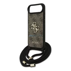HUSĂ! - GUESS 4G BIG LOGO CORD STAP CROSSBODY plastic protector de telefon (rezistent la șocuri, efect de piele spate + curea de umăr) BARNA Apple iPhone Air