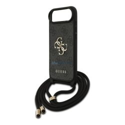   HUSĂ! - GUESS 4G BIG LOGO CORD STAP CROSSBODY plastic protector de telefon (rezistent la șocuri, efect de piele spate + curea de umăr) BLACK Apple iPhone Air