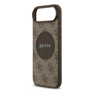 HUSĂ! - GUESS 4G CIRCLE CLASSIC LOGO silicon protector de telefon (rezistent la șocuri, spate textil, MagSafe)