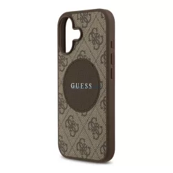   HUSĂ! - GUESS 4G CIRCLE CLASSIC LOGO silicon protector de telefon (rezistent la șocuri, spate textil, MagSafe) CUTTING PEEL Apple iPhone 17